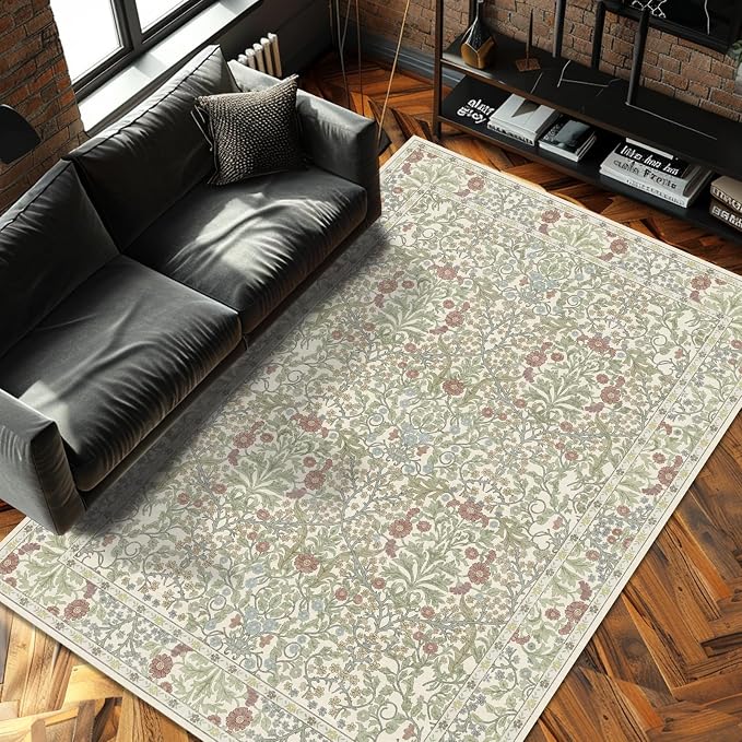 4x6 Area Rug for Bedroom Beside Rug, Laundry Room, Washable Non-Slip Low Pile by Unknown