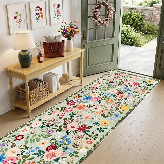 Runner Rug for Entryway: 2.6x14 Kitchen Rugs Non Slip Washable Ultra-Thin Soft - Image 2