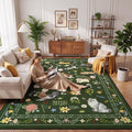 Unirea 6x9 Dark Green Cat Area Rug by UNIREA