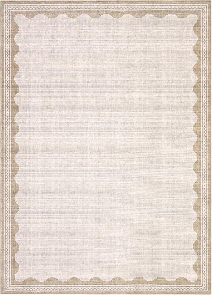 GarveeHome Scalloped Beige 8x10 Rug - Image 3