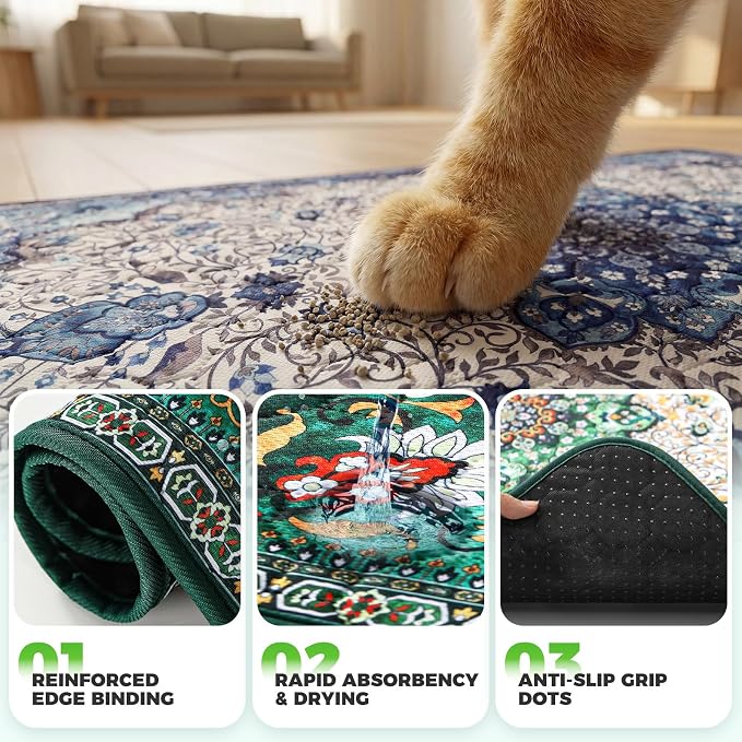 Hompet Cat Litter Mat 2 Pack, 24x36 Large Machine Washable Trapping Mats - Image 5