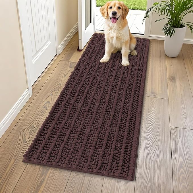 Smiry Dog Door Mat for Muddy Paws 70x24, Absorbent Dirt Trapper, Non-Slip by Smiry