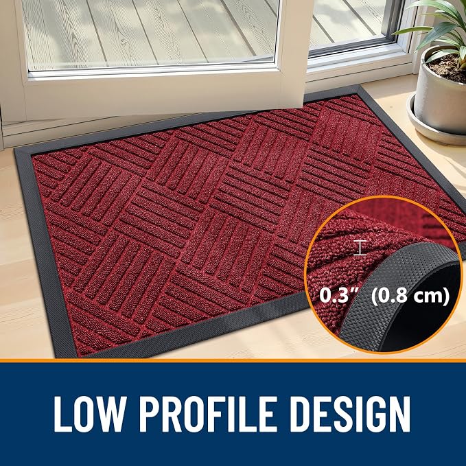OLANLY Front Door Mat Outside Entrance 47x32, Heavy Duty Sturdy Natural Rubber - Image 4