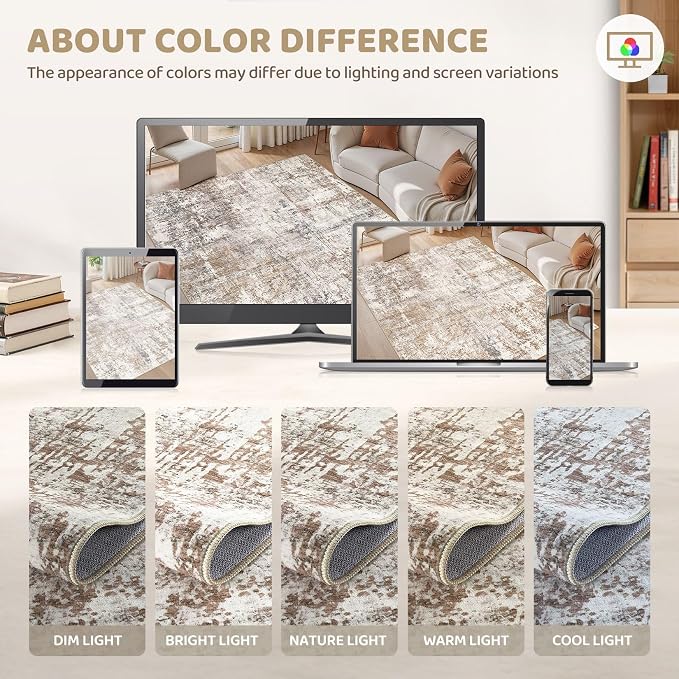 UERMEI 4x6 Area Rug Living Room Rugs - Image 5