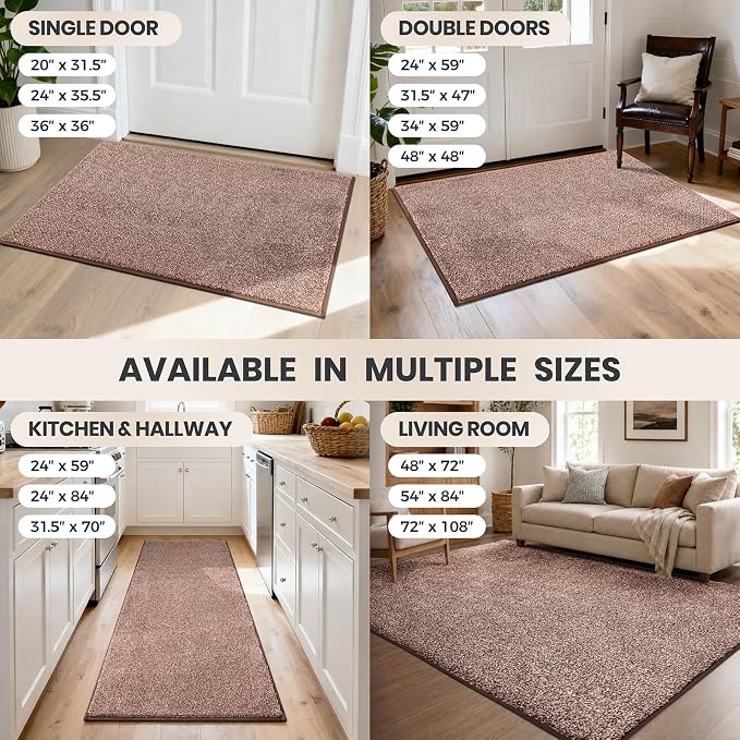 PURRUGS Easy Care Area Rug 6ft x 9ft, Non-Slip Washable Entryway Rug, Stain - Image 9