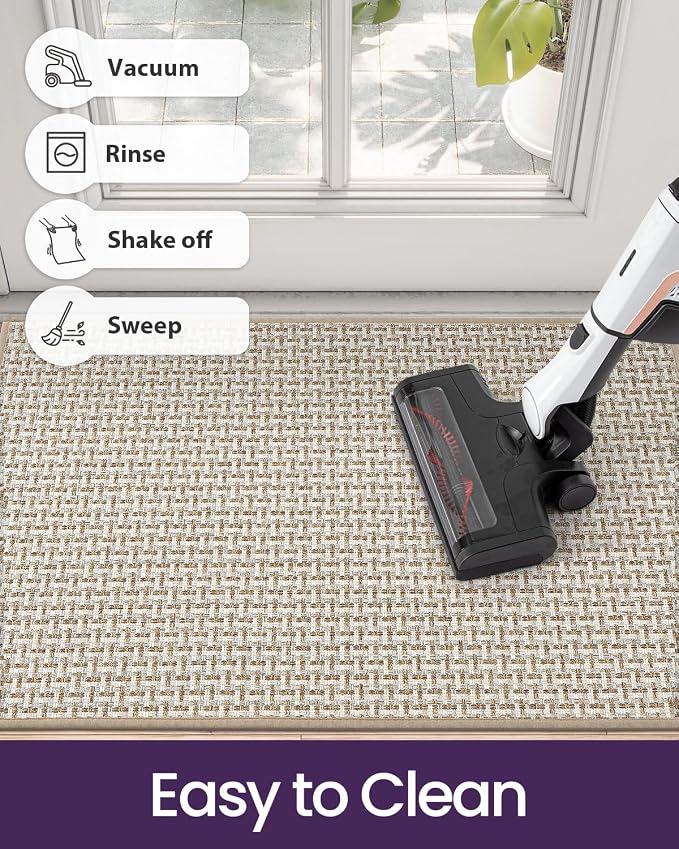 DEXI Ultra Thin Door Mat Indoor Entrance 17x30, Non Slip Rubber Backed Entryway - Image 7