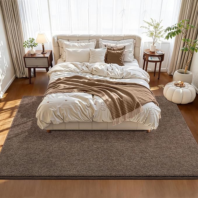 Pettop 7x10 Brown Area Rugs for Living Room Bedroom, Thickened Memory-Foam - Image 3