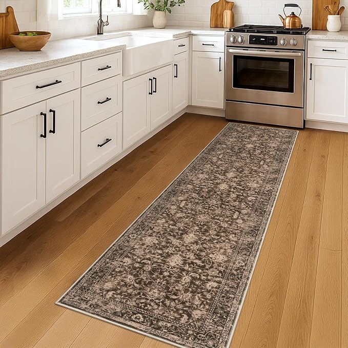 KILOCOCO Hallway Runner 2x7 Rug Runner Washable Kitchen Runners Printed Floral - Image 2