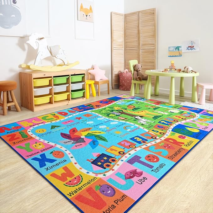 Kids Rug for Playroom, 3x5 ABC Educational Carpet for Classroom, Fun Alphabet - Image 7