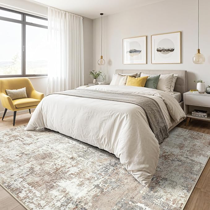 LOONGRUG 5x8 Area Rug Living Room: Machine Washable Large Abstract Soft Rugs - Image 4