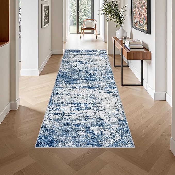Washable Area Rug 3x8 Entryway Rug: Washable Modern Abstract Soft Thin Rug - Image 4