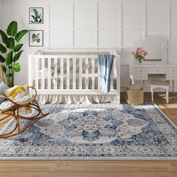 Rugcomf Vintage Medallion 3'x5' Washable Rug - Image 3