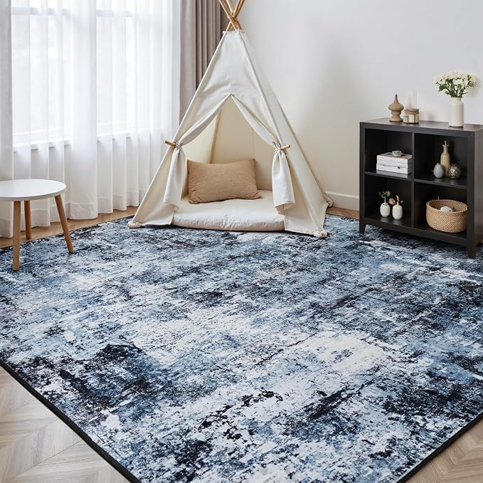 Rugflix 5x8 Area Rugs for Living Room, Washable Large Rug Stain-Resistant Low - Image 8