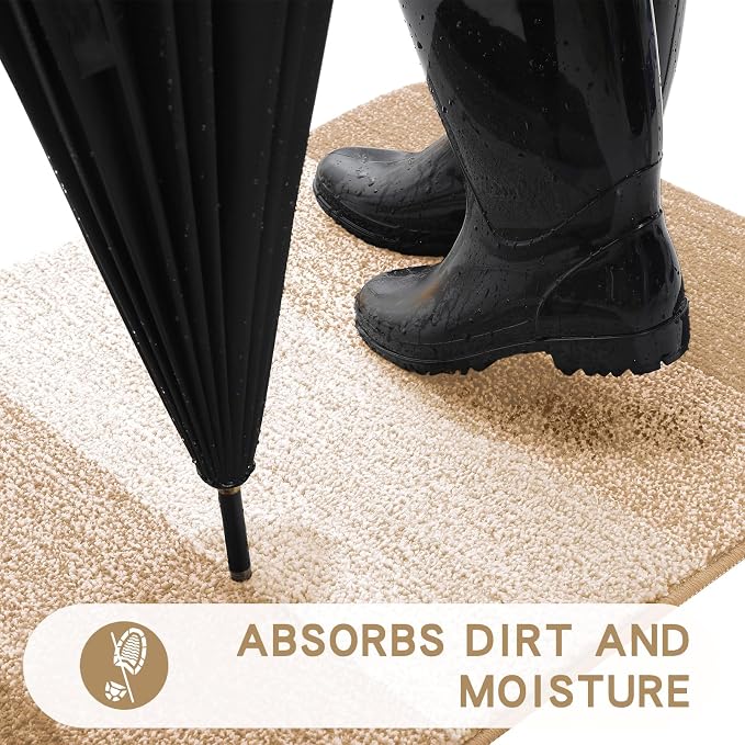 Kitinjoy Indoor Outdoor Door Mat, 71x24 Non-Slip Absorbent Dirt Trapper - Image 2