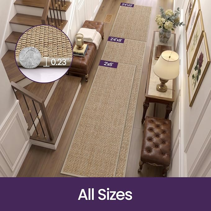 DEX Hallway Runner Rug 2'4''x12, Non Slip Rubber Backing Inside Entryway Carpet - Image 2