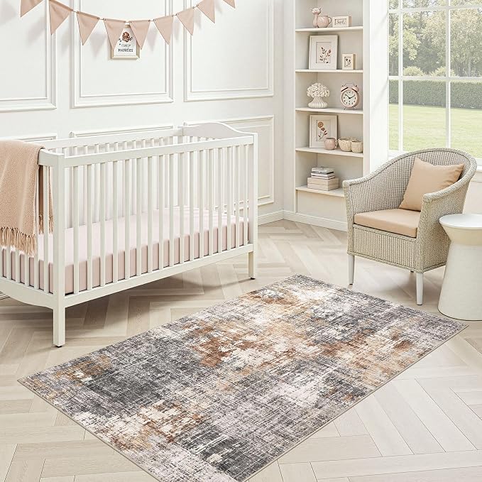 DMOYEST Washable Area Rug: 3x5 ft Abstract Small Rugs - Image 5