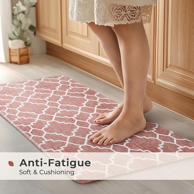 FRESHMINT Kitchen Mat Set of 2, Anti-Fatigue Cushioned Kitchen Mats - Image 3
