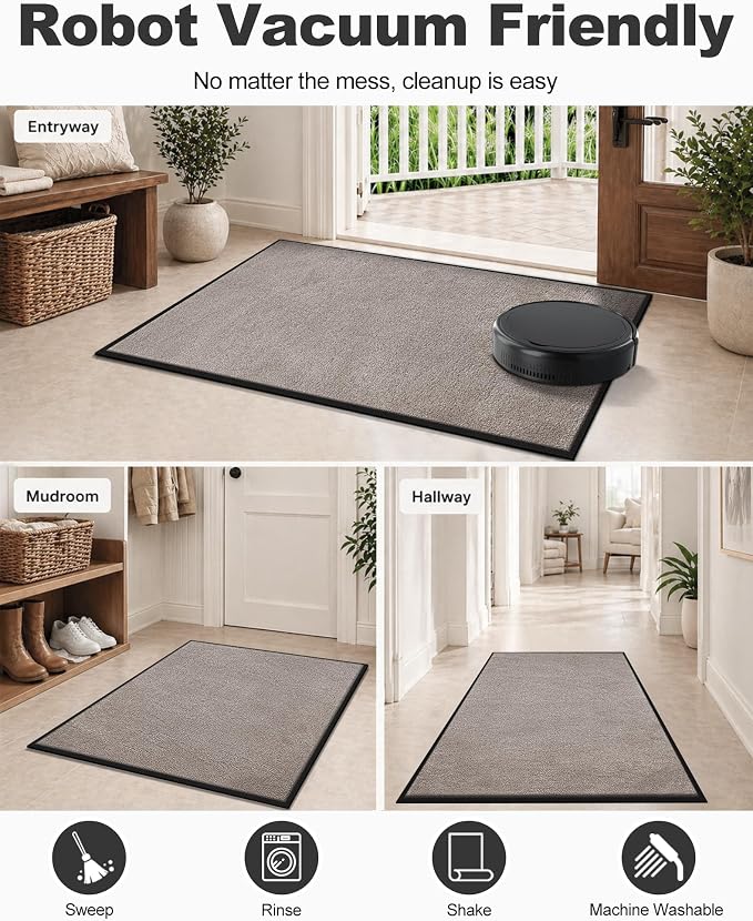 Mibao Super Absorbent Front Door Mat, Non-Slip Washable Indoor Doormats - Image 5