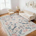 5x7 Area Rugs Washable Rug: Boho Living Room Rug Soft Non-Slip Low Pile Carpet by Yidanamy