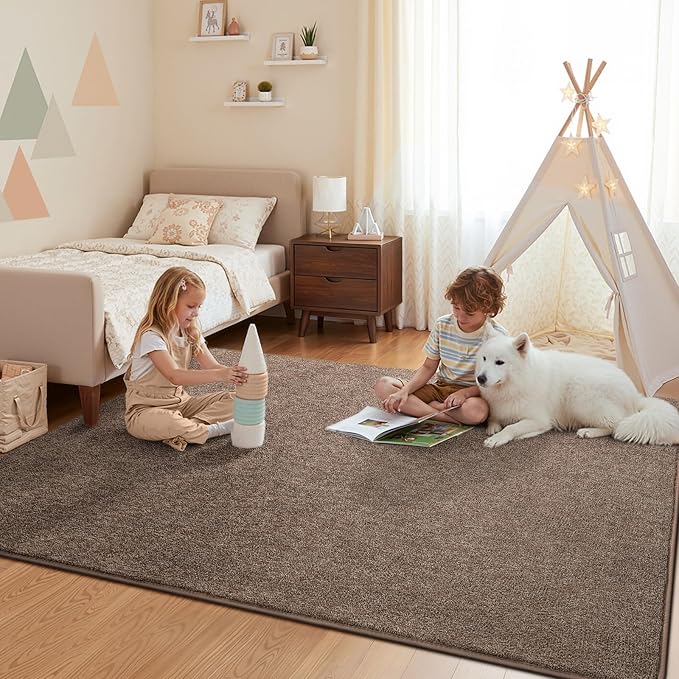 Pettop 7x10 Brown Area Rugs for Living Room Bedroom, Thickened Memory-Foam - Image 6