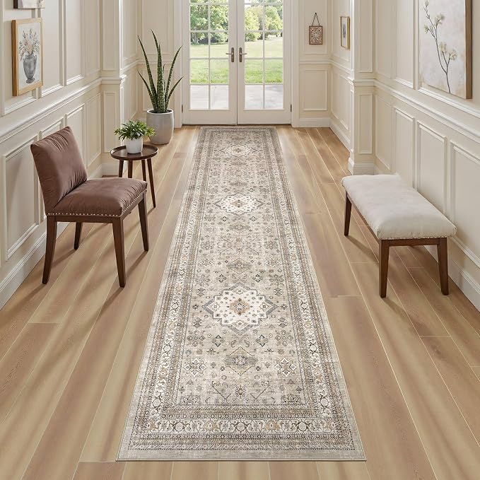 Vintage Hallway Runner Rug 2x10: Large Soft Washable Entryway - Image 4