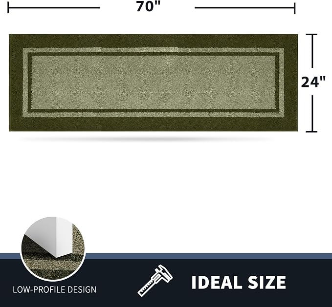 PURRUGS Dirt Trapping Door Mat 24" x 70", Non-Slip Machine Washable Entryway Rug - Image 2