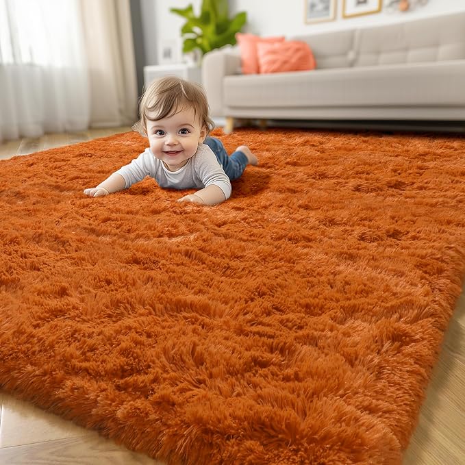 Amdrebio Burnt Orange Large Area Rugs 8x10 - Image 8