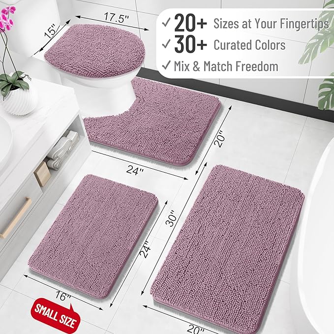 OLANLY Bathroom Rugs 35x24, Extra Soft Absorbent Chenille Bath Rugs, Rubber - Image 2