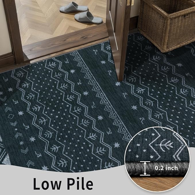 SERISSA 2x3 Rugs for Entryway, Washable Non-Slip Grey Small Area Rug, Soft - Image 7