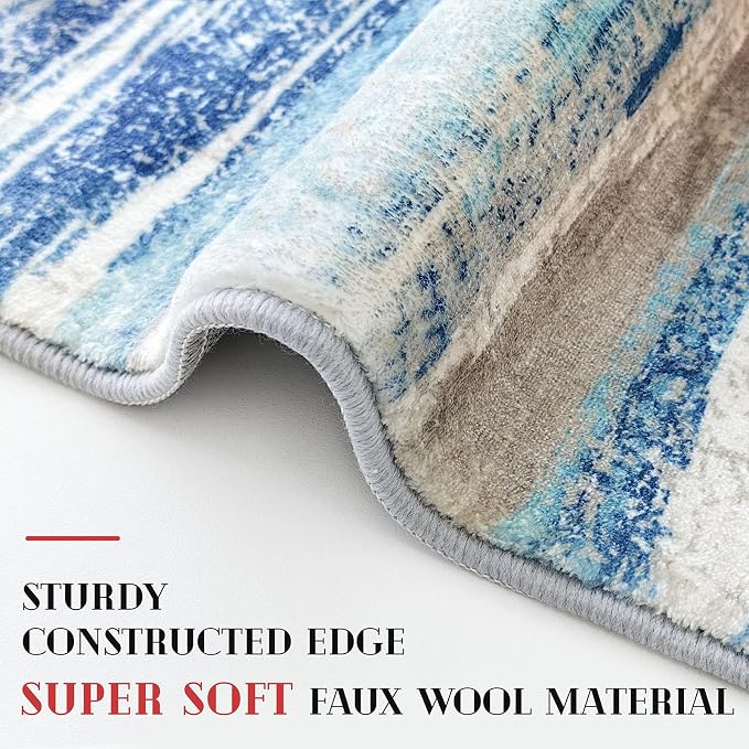 Lansny Small Abstract Area Rug, Entryway Rug Washable Door Mat Indoor Entrance - Image 6