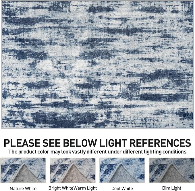 8x10 Area Rugs Washable Rug: Modern Abstract Living Room Rug Soft Anti-Skid - Image 7