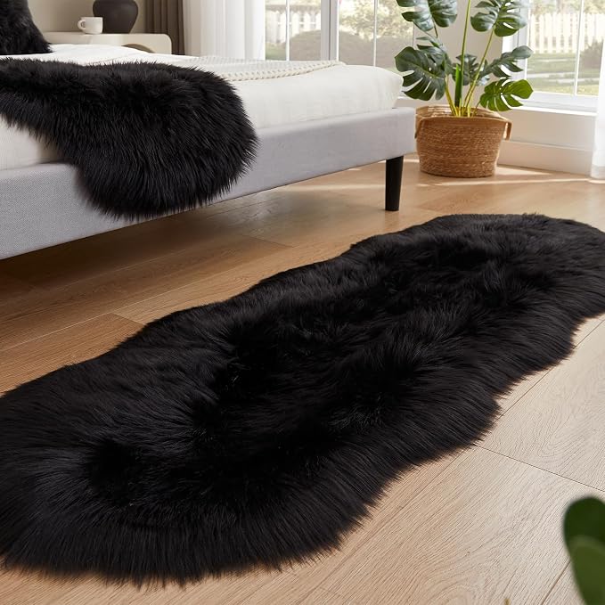 EasyJoy Ultra Soft Fluffy Shaggy Area Rug Faux Fur Rug Chair Cover Seat Pad - Image 5
