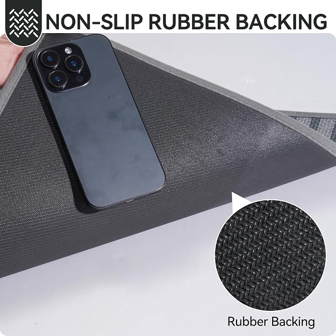 Front Door Mat 24''x35'', Absorbent Dirt Resist Washable Non Slip Low-Profile - Image 6