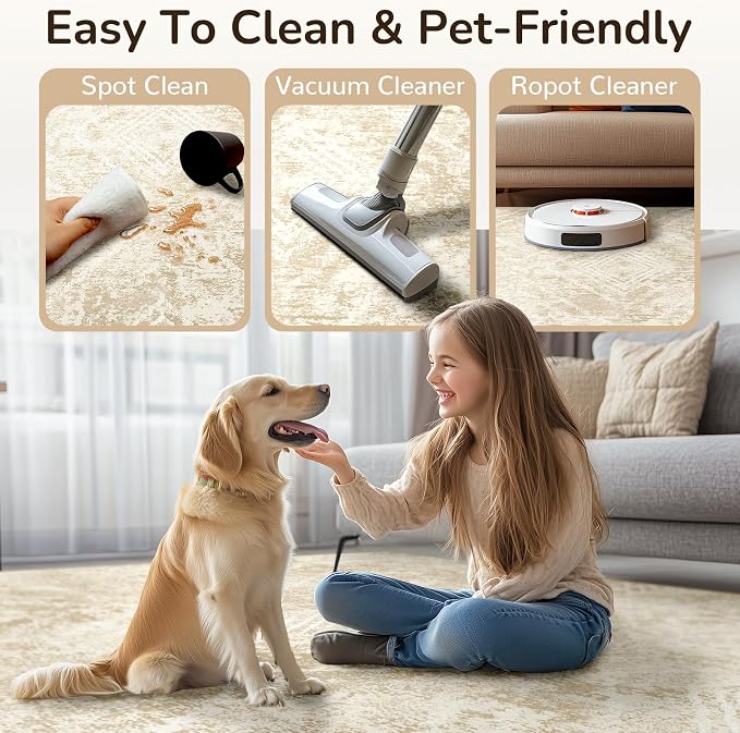BESTSWEETIE Area Rug 5x7 Rug Machine Washable Non-Slip Low Pile Print Pattern - Image 4