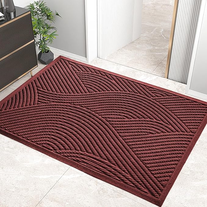 HIYARD Sturdy Front Door Mat, Absorbent Muddy Dirt Resist Welcome Door Mats by HIYARD