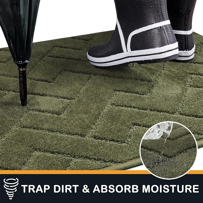 PURRUGS Dirt Trapping Door Mat 24" x 35.5", Non-Slip Machine Washable Entry Rug - Image 5