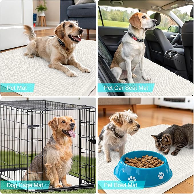 OLANLY Dog Door Mat for Muddy Paws 40x32, Absorbs Moisture and Dirt, Absorbent - Image 7