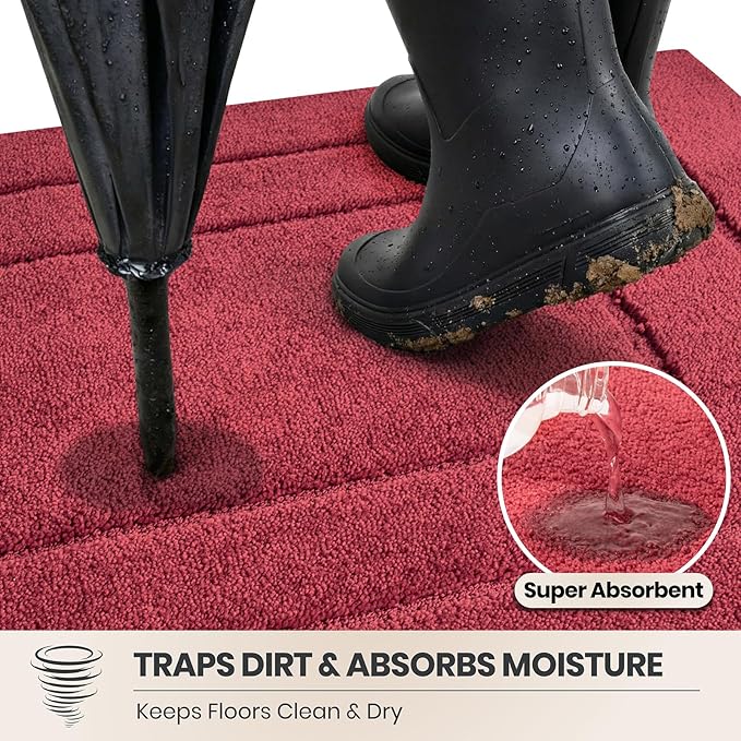 PURRUGS Dirt Trapping Door Mat 20" x 31.5", Non-Slip/Skid Machine Washable - Image 2
