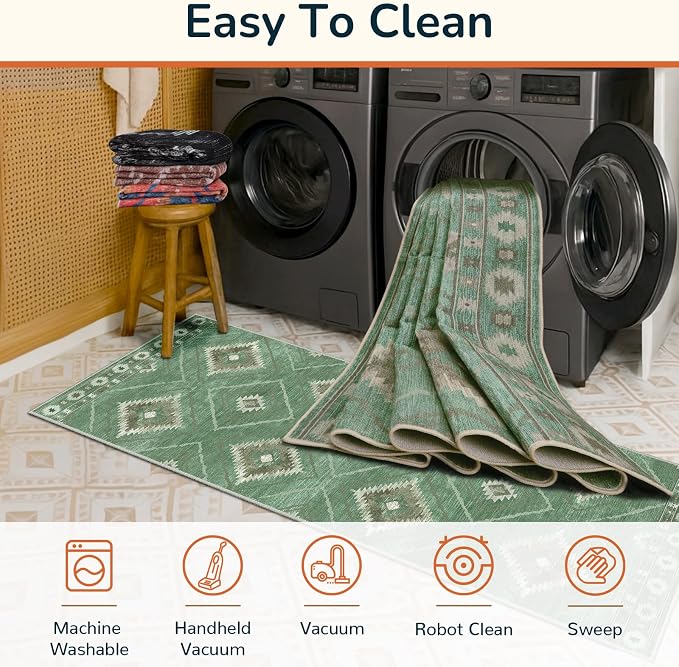 BESTSWEETIE Area Rug 5x7 Rug Machine Washable Rug Non-Slip Low Pile Print - Image 3