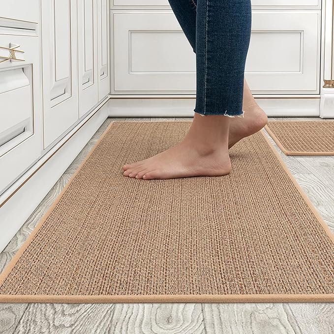 Kitchen Rug Sets and Mats Non Skid Washable, Absorbent Runner Rugs Sets by MontVoo