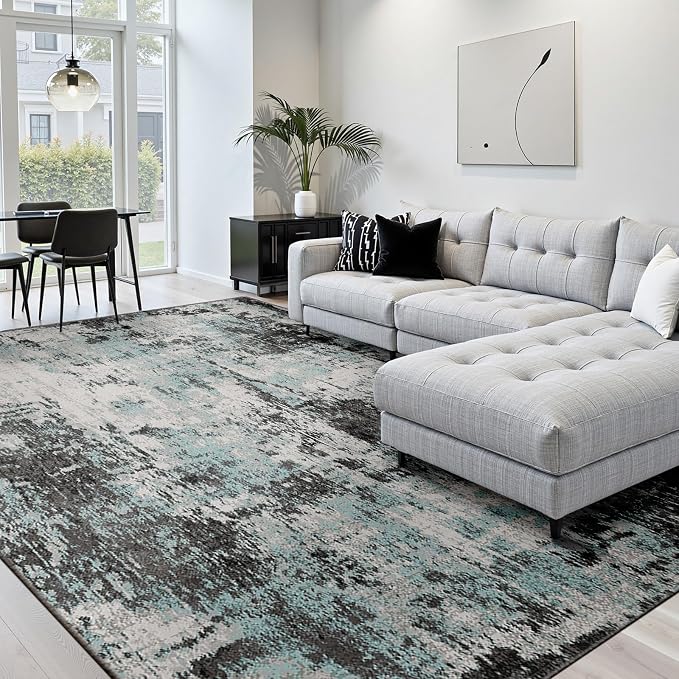 RELEANY Washable Area Rugs 10'x14 Non-Slip Modern Abstract Soft - Image 4