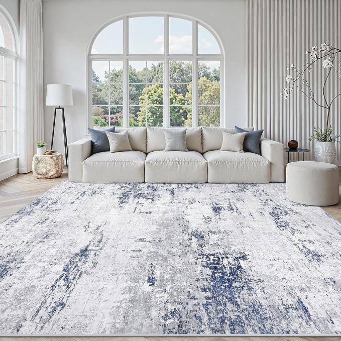 Area Rugs 10x14 Living Room: Large Modern Abstract Washable Rug Soft Anti-Skid by GENTDRIZZ