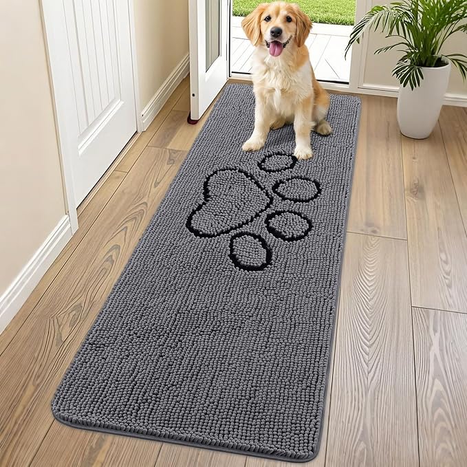 Smiry Dog Door Mat for Muddy Paws, Absorbent Dirt Trapper Non Slip Quick Dry by Smiry