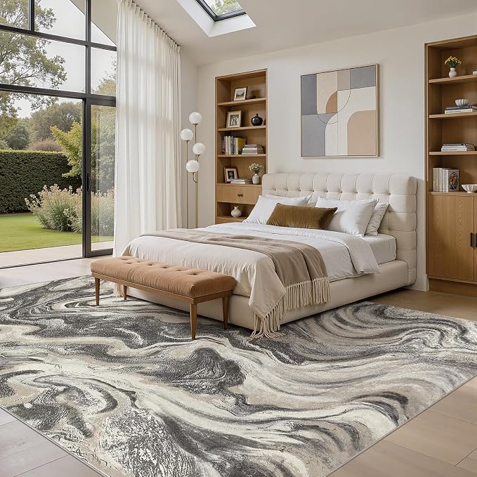 DMOYEST 5x7 Washable Area Rug for Living Room, Non Slip Abstract Rugs, Modern - Image 6