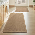 Upgraded Waffle Bath Mat Set of 2, Super Absorbent Non Slip Bath Mats by AMOAMI