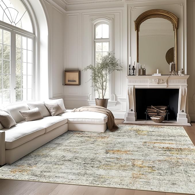 Soalmost 6x9 Area Rug for Living Room Washable 6x9 Non-Slip Modern Abstract - Image 2