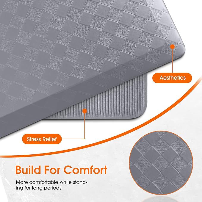 TranquilRelax 4/5 Inch Thick 2-Piece Anti-Fatigue Kitchen Mats, Cushioned - Image 6