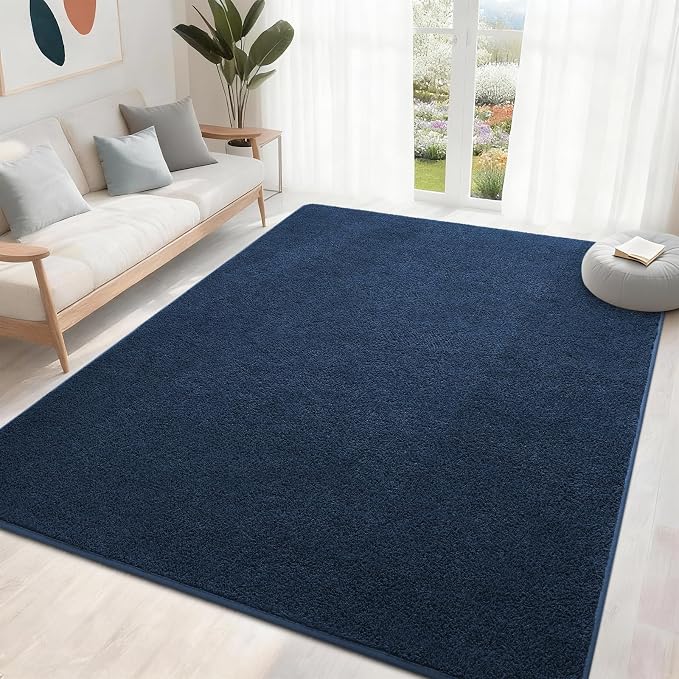 4x6 Feet Navy Blue Area Rugs for Bedroom, Indoor Washable Memory Foam Rug for - Image 3
