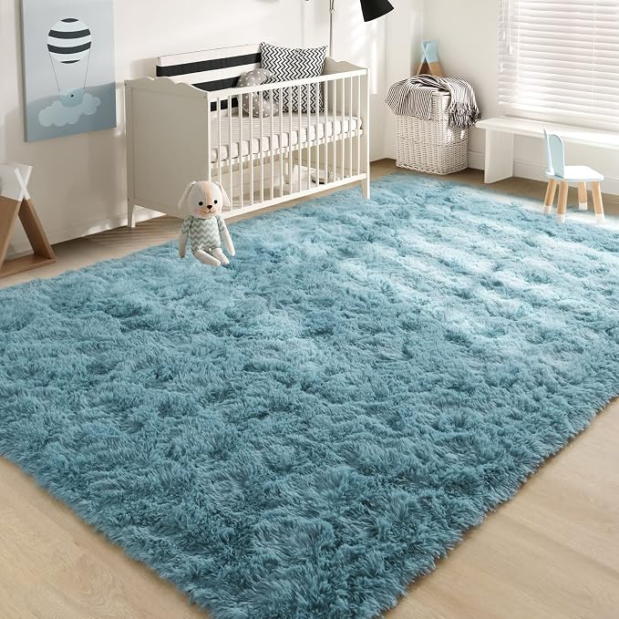YJ.GWL Area Rugs for Living Room Bedroom, 4x6 Machine Washable Large Teal Carpet - Image 7
