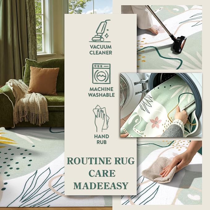 Lahome Green Washable Area Rug - Image 4